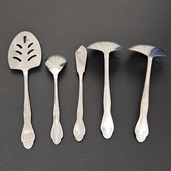 NATIONAL STAINLESS KOREA 5 PC. SERVING SET - Picture 2 of 11